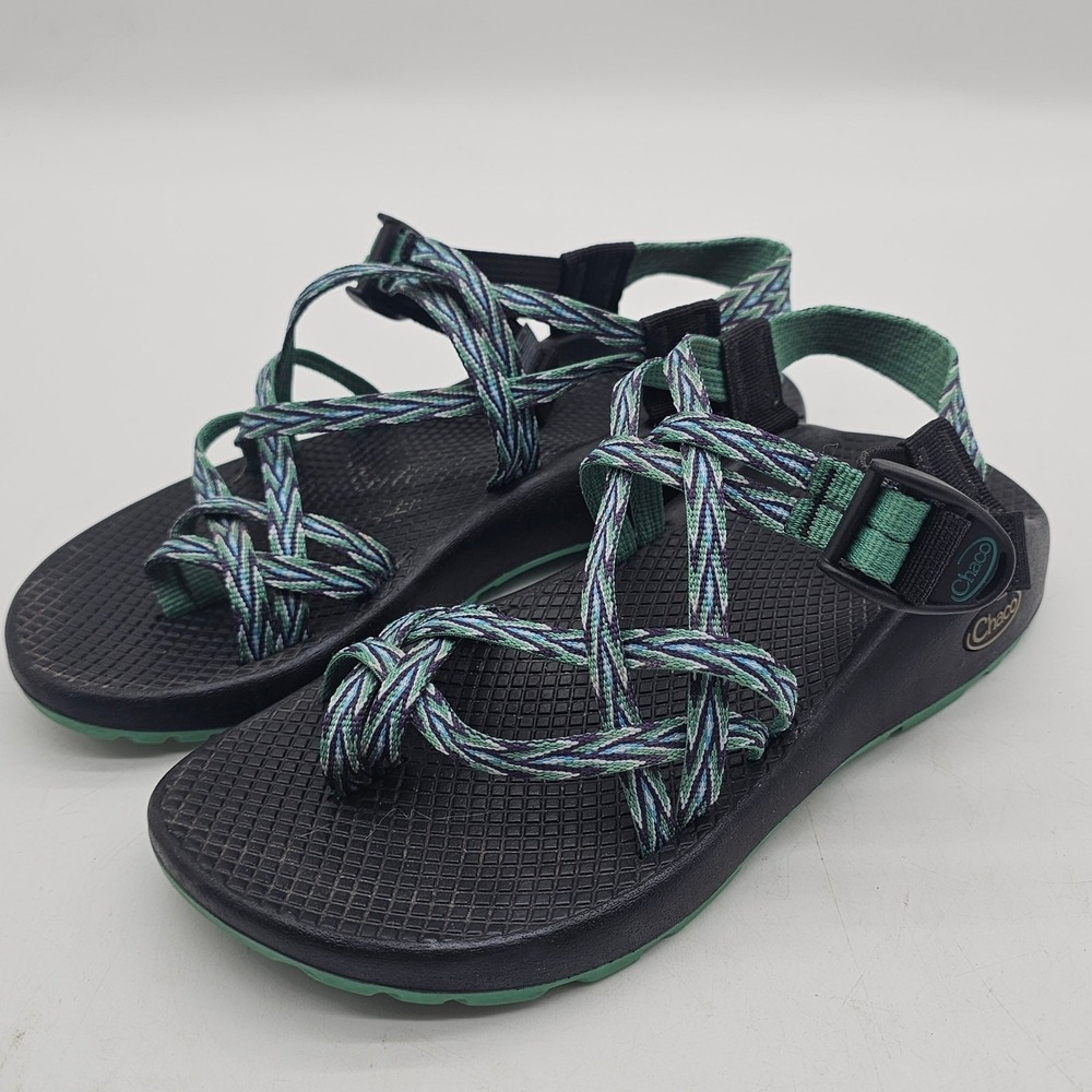 CHACO Z/2 Sandal Strappy Blue Green Hiking Outdoor Active Shoe Women Arch size 7
